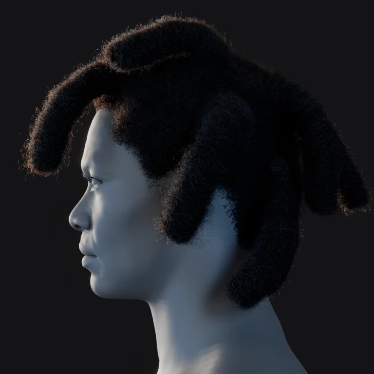 PixelHair ready-made iconic Kodak thick black dreads 3D hairstyle in Blender using hair particle system