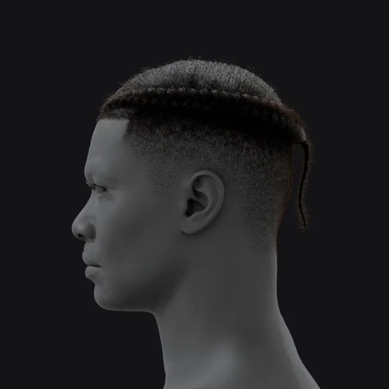 PixelHair ready-made iconic Lil Yatchy braids 3D hairstyle in Blender using hair particle system
