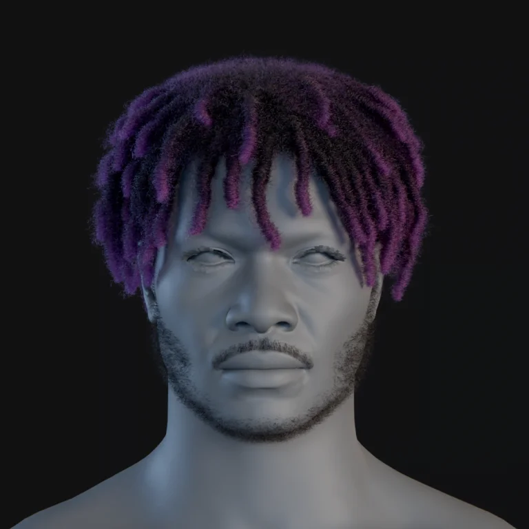 PixelHair ready-made 3D hairstyle of Lil uzi vert dreads in Blender