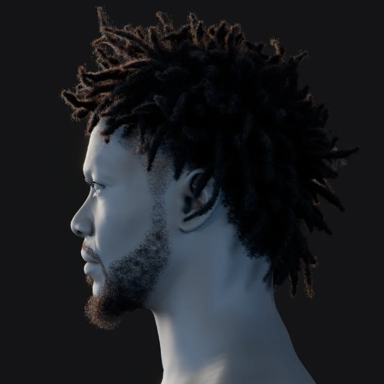 PixelHair ready-made iconic J.cole dreads 3D hairstyle in Blender using hair particle system