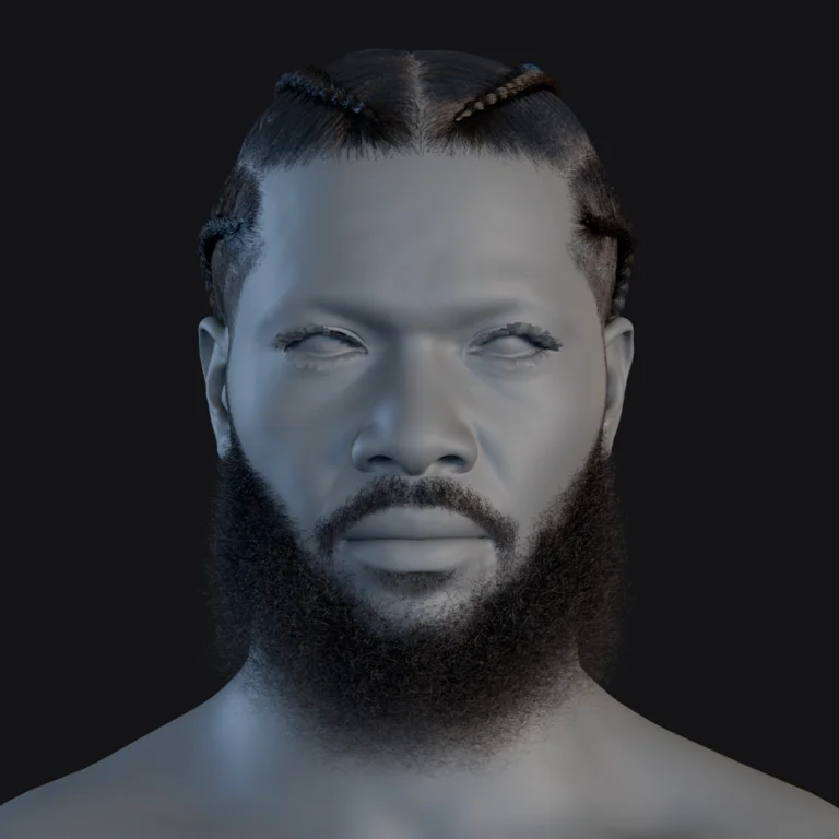 PixelHair ready-made 3D hairstyle of Nipsey Hussle Braids in Blender