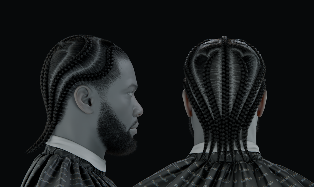 Discover The Allure Of Chrome Heart Braids Pixelhair ready-made chrome heart cross braids 3d hairstyle in blender using hair particle system