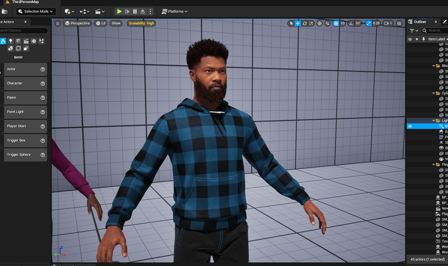 PixelHair pre-made Afro Fade Taper 3D hairstyle on a metahuman in Unreal Engine 5 using Blender hair particle system
