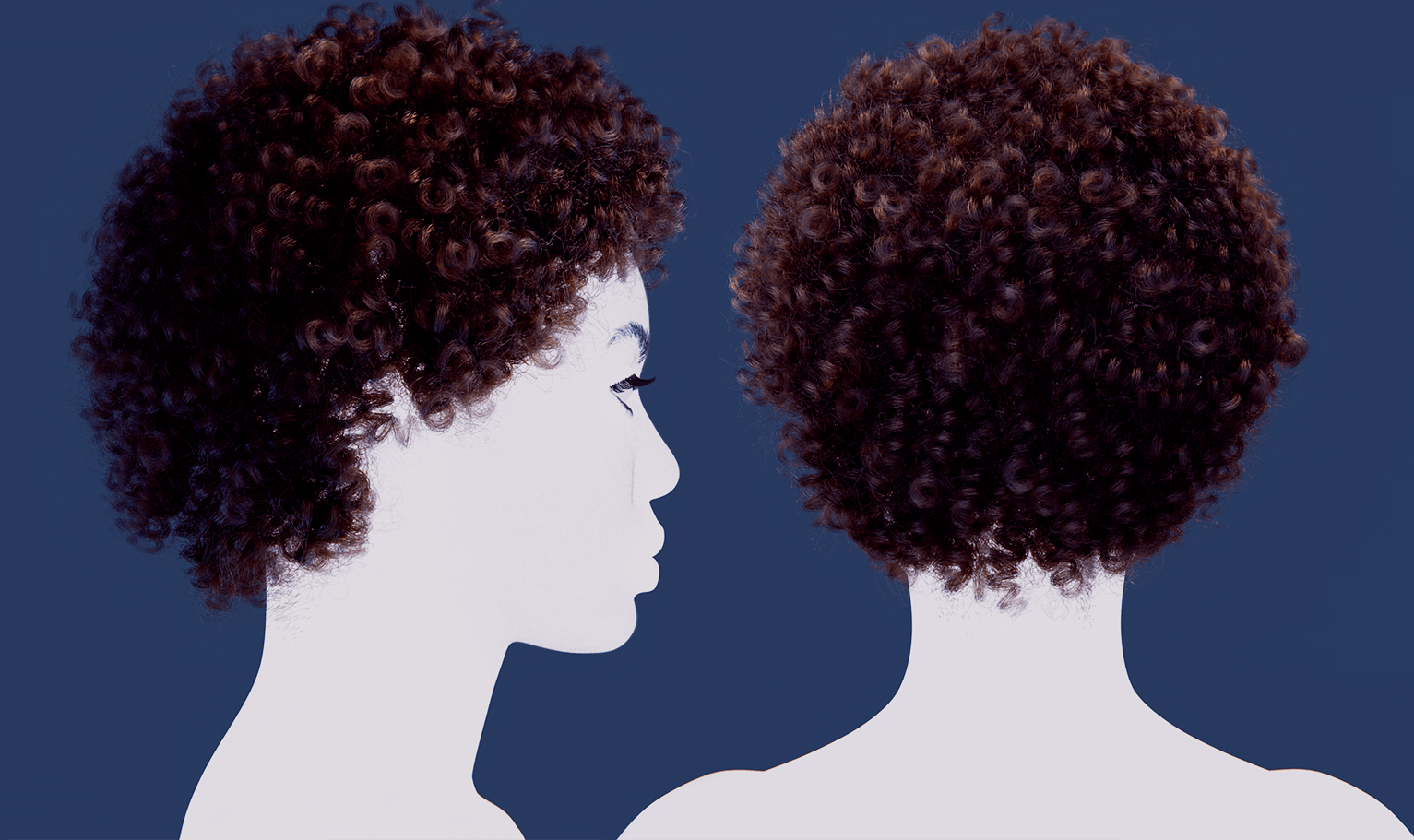 PixelHair pre-made Curly Afro in Blender using Blender hair particle system