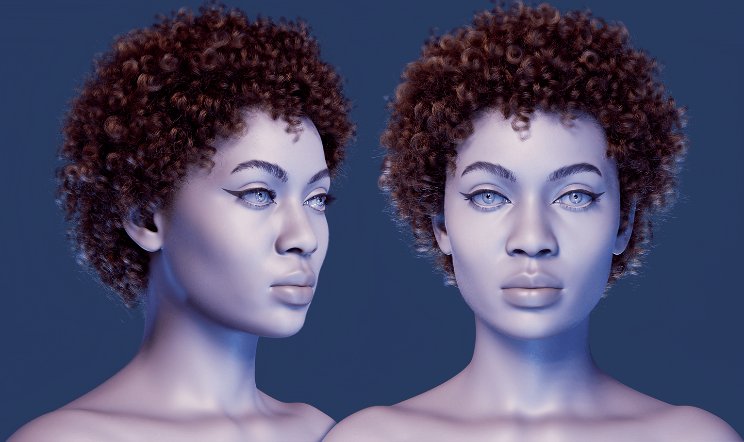 PixelHair pre-made Curly Afro in Blender using Blender hair particle system