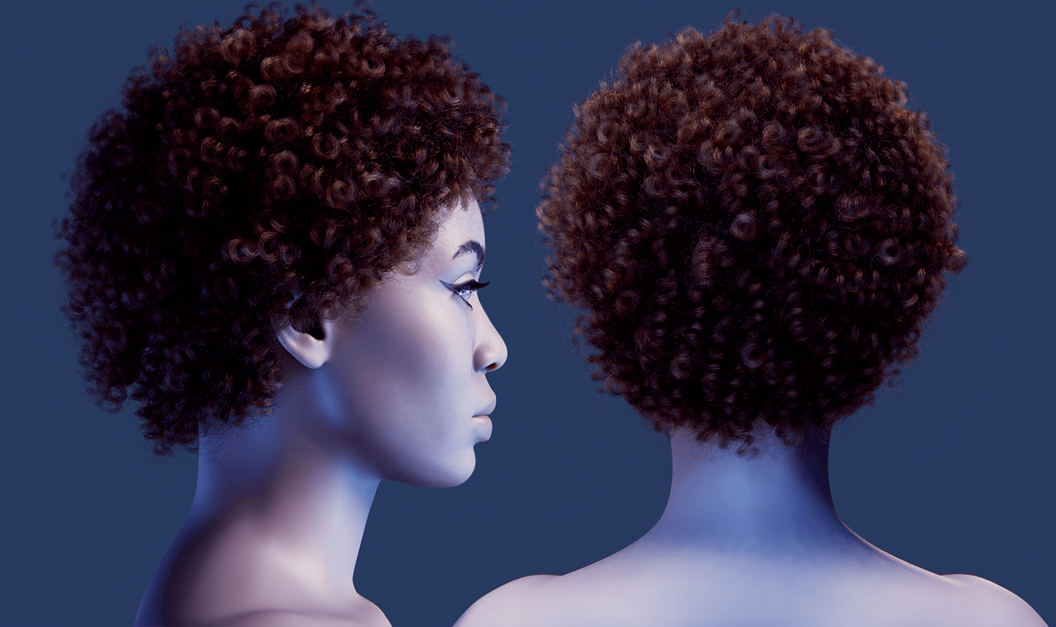 PixelHair pre-made Curly Afro in Blender using Blender hair particle system