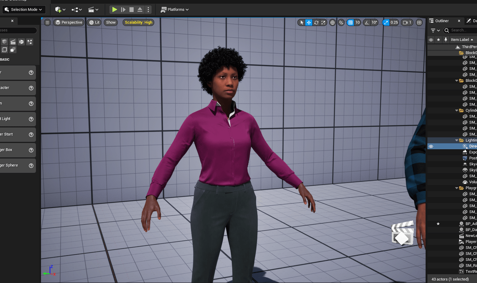 PixelHair pre-made Curly Afro 3D hairstyle on a metahuman in Unreal Engine 5 using Blender hair particle system