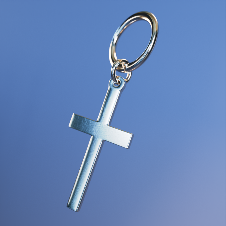 Metal cross earring 3D model for blender, Unreal Engine, Maya, 3ds Max, Cinema 4D, Houdini, Unity