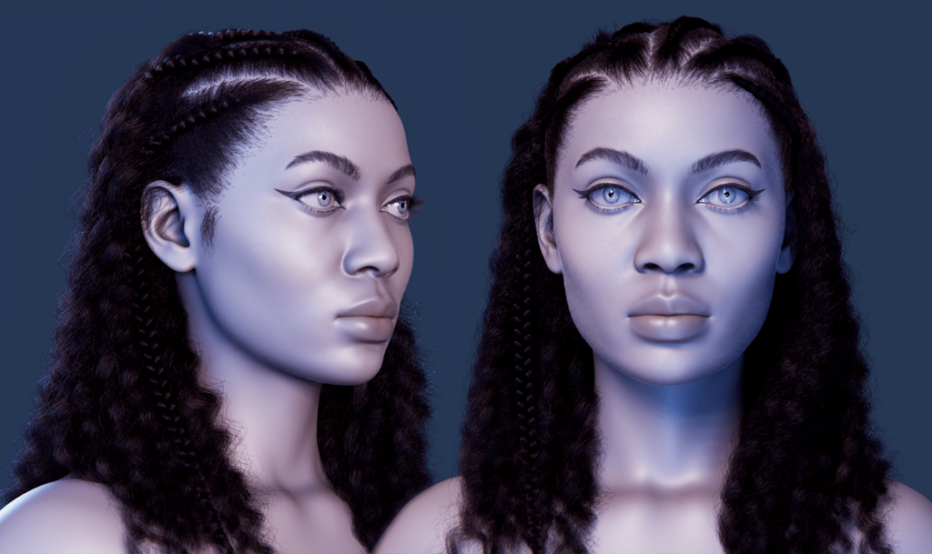 Introduction Pixelhair pre-made female 3d character curly braided afro in blender using blender hair particle system