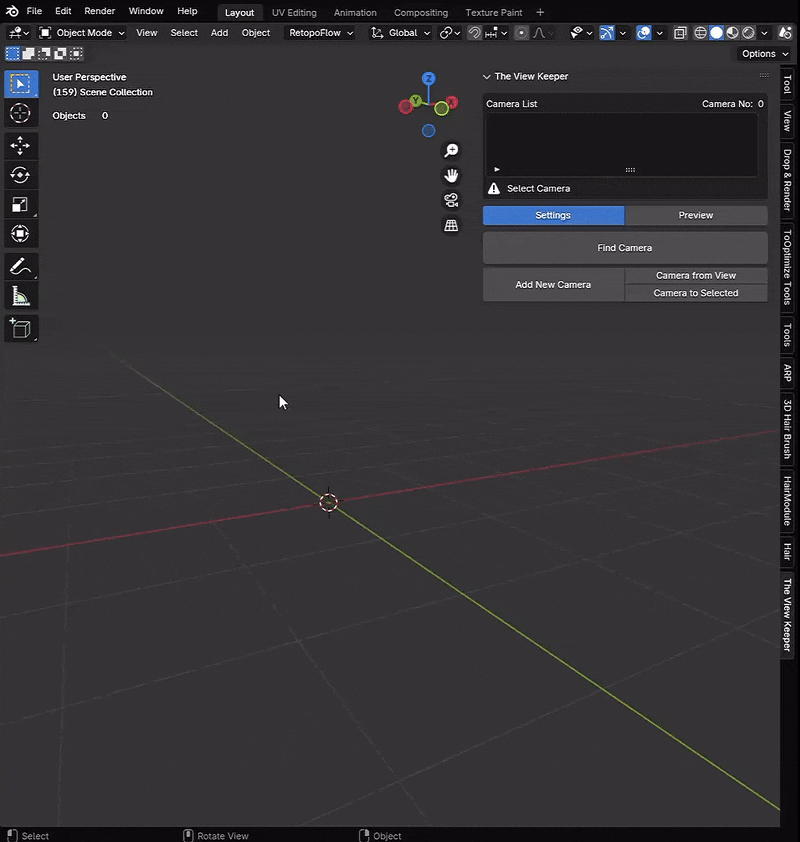 Add New Camera Blender add new camera the view keeper settings blender addon- the view keeper. Store multiple camera angles in blender