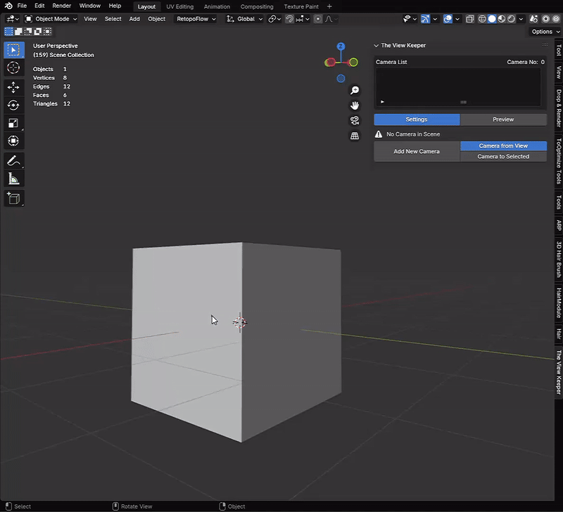 blender add new camera from view the view keeper settings blender addon- The View Keeper. store multiple camera angles in blender