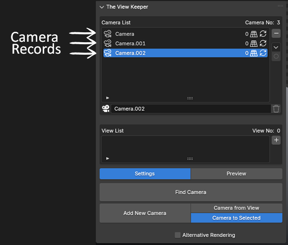 Camera List Table Blender camer records install blender addon- the view keeper. Store multiple camera angles in blender