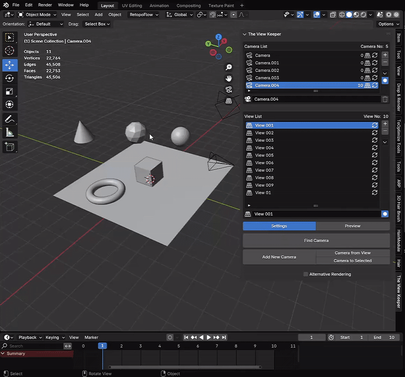 Animation/Multi-Rendering Blender keyframe records the view keeper settings blender addon- the view keeper. Store multiple camera angles in blender