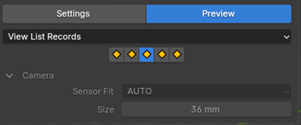 View List Records Blender sensor settings preview view records view record list view table blender addon- the view keeper. Store multiple camera angles in blender