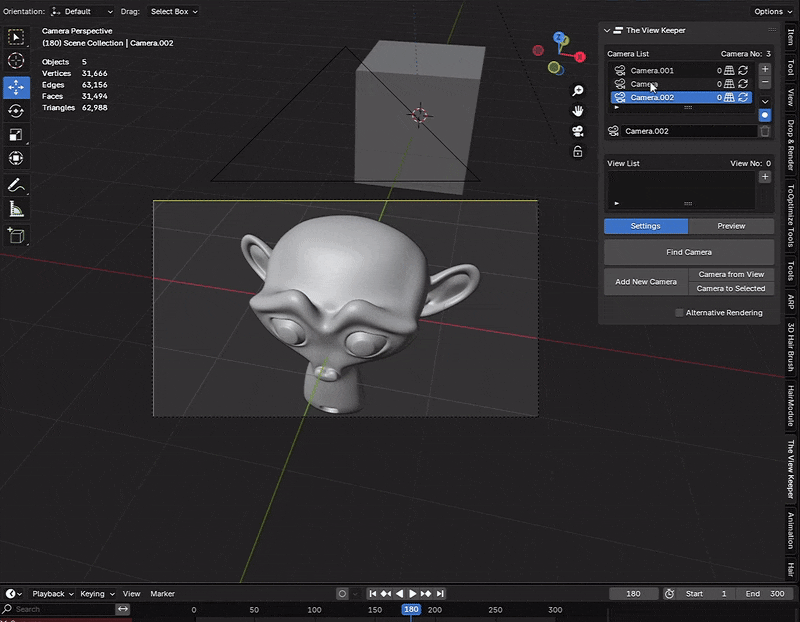 Saving Render Settings For Multiple Cameras In Blender With The View Keeper The view keeper how do you change the render resolution of a blender camera