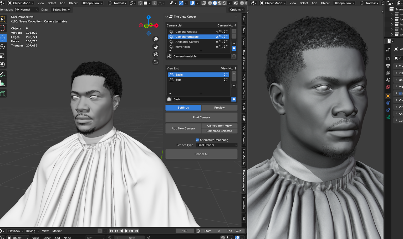 PixelHair Realistic 3d character curly afro fade taper 4c hair in Blender using Blender hair particle system