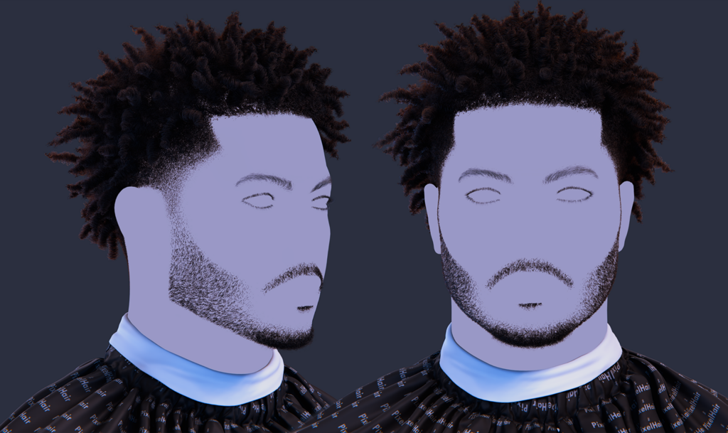 Pixelhair On Stylized Characters In Blender: Achieving Studio-Quality Hair With Ease Pixelhair realistic 3d character afro dreads fade taper 4c hair in blender using blender hair particle system
