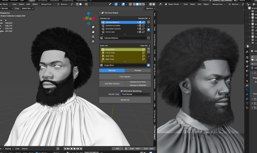 Pixelhair On Stylized Characters In Blender: Achieving Studio-Quality Hair With Ease Pixelhair realistic 3d character bob afro taper 4c hair in blender using blender hair particle system