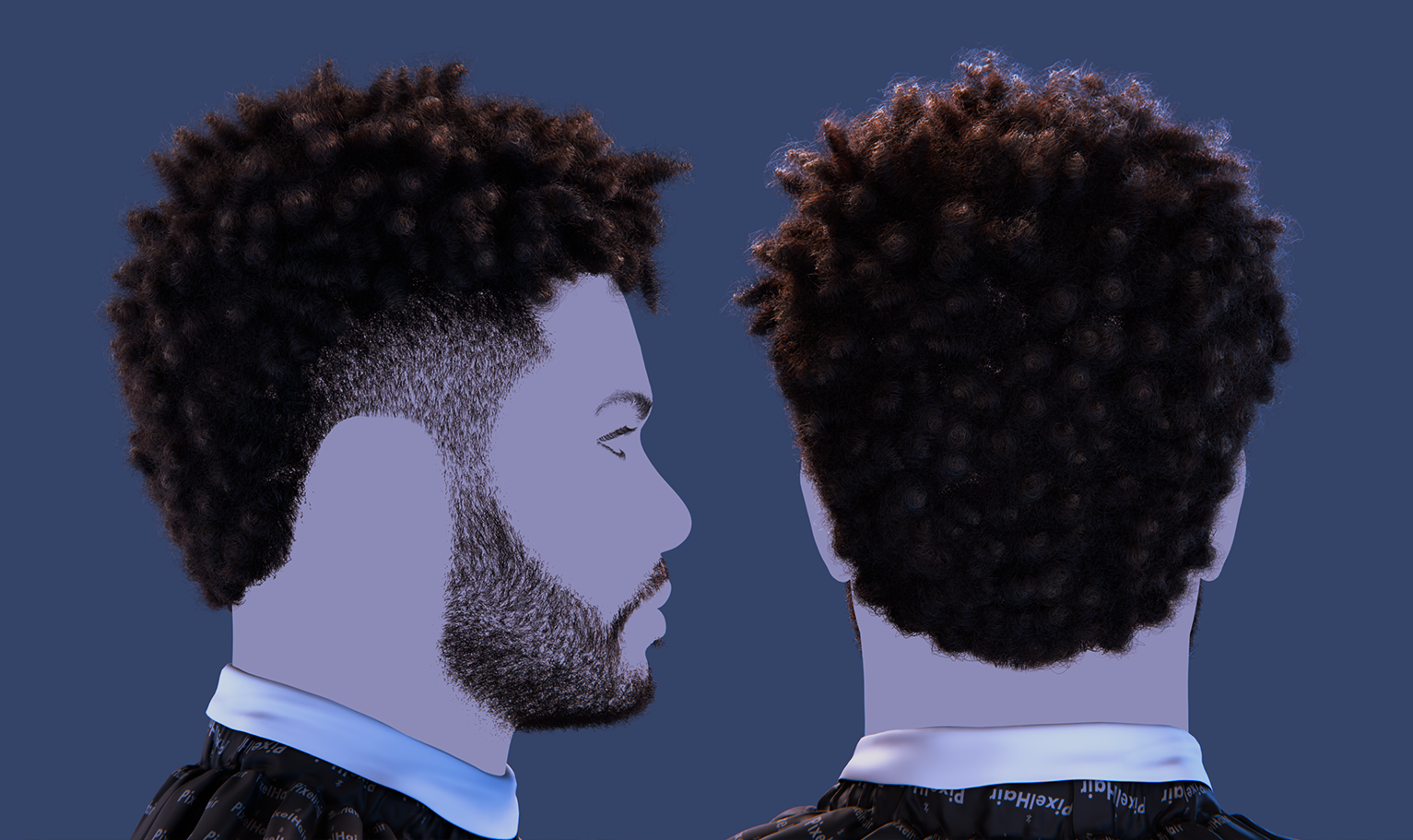 PixelHair Realistic 3d character bob mohawk Dreads taper 4c hair in Blender using Blender hair particle system