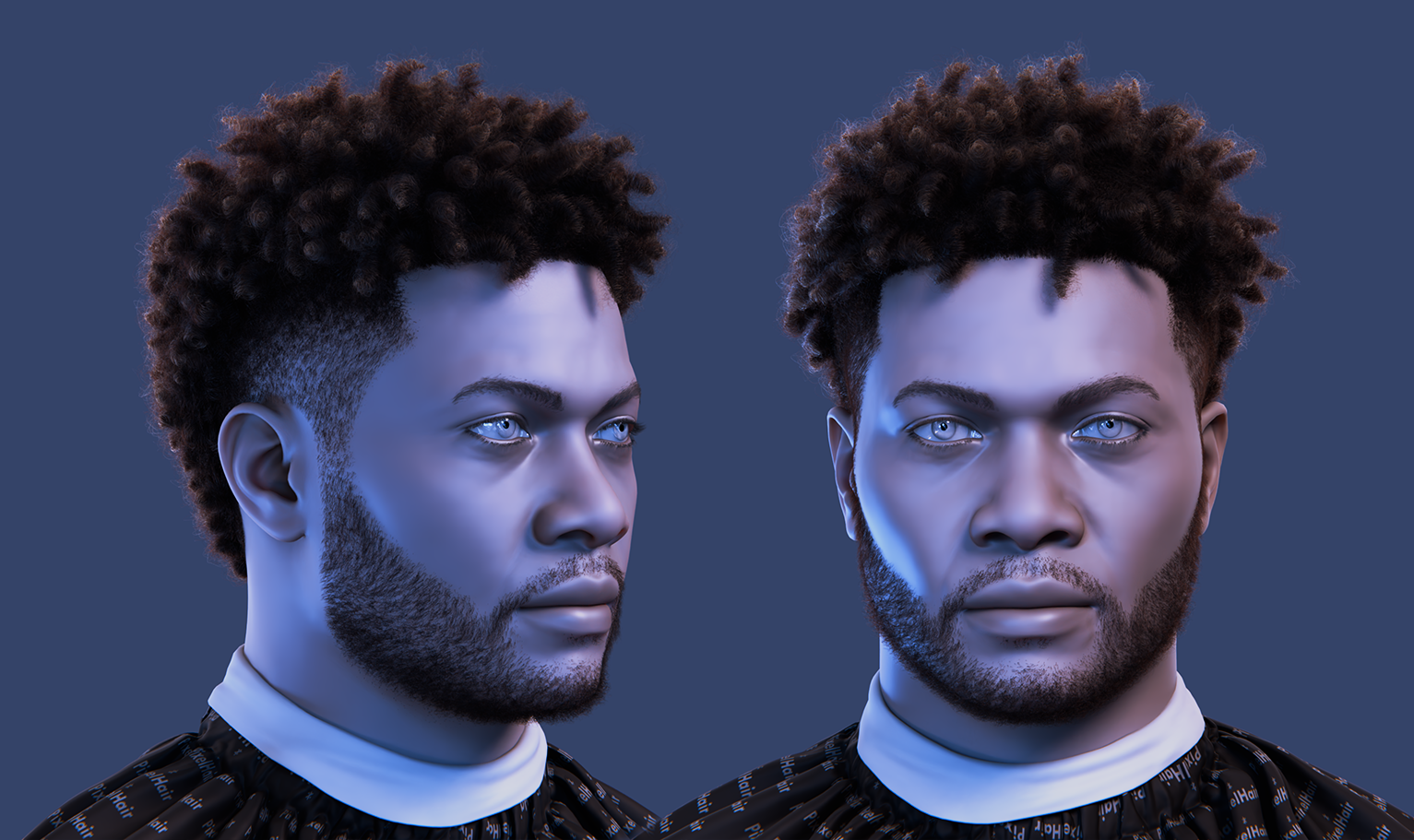 PixelHair Realistic 3d character bob mohawk Dreads taper 4c hair in Blender using Blender hair particle system