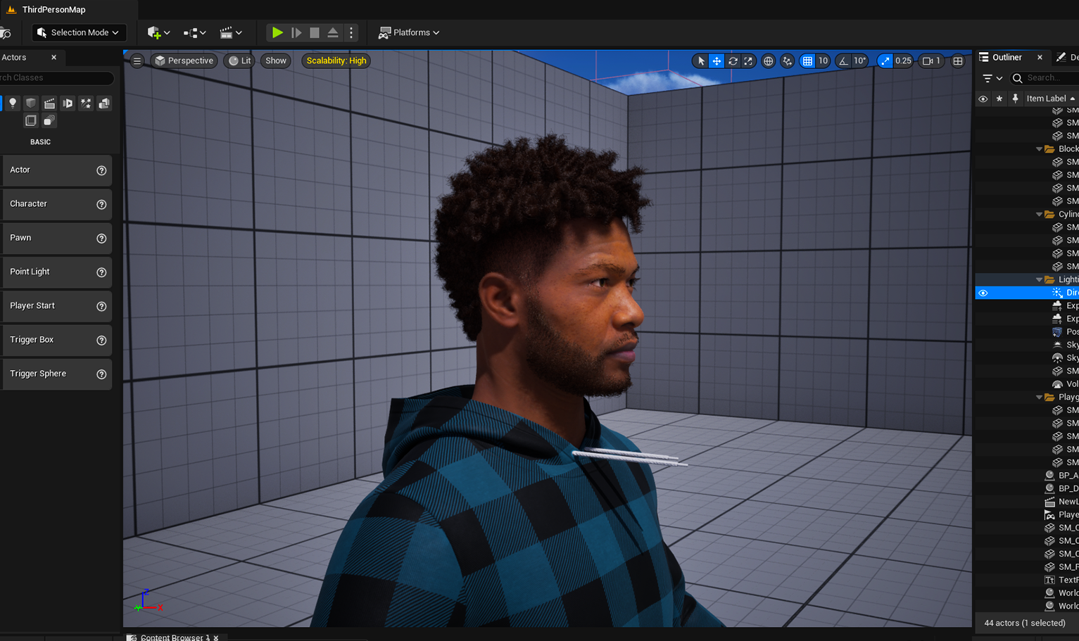 PixelHair Realistic 3d character mohawk Dreads taper 4c hair on a metahuman in Unreal Engine 5 using Blender hair particle system