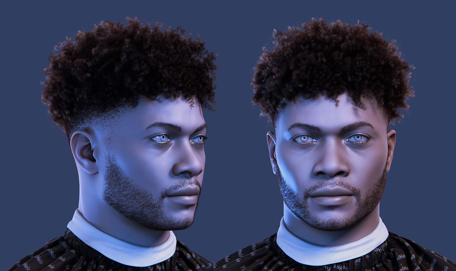 PixelHair Realistic 3d character curly afro taper 4c hair in Blender using Blender hair particle system