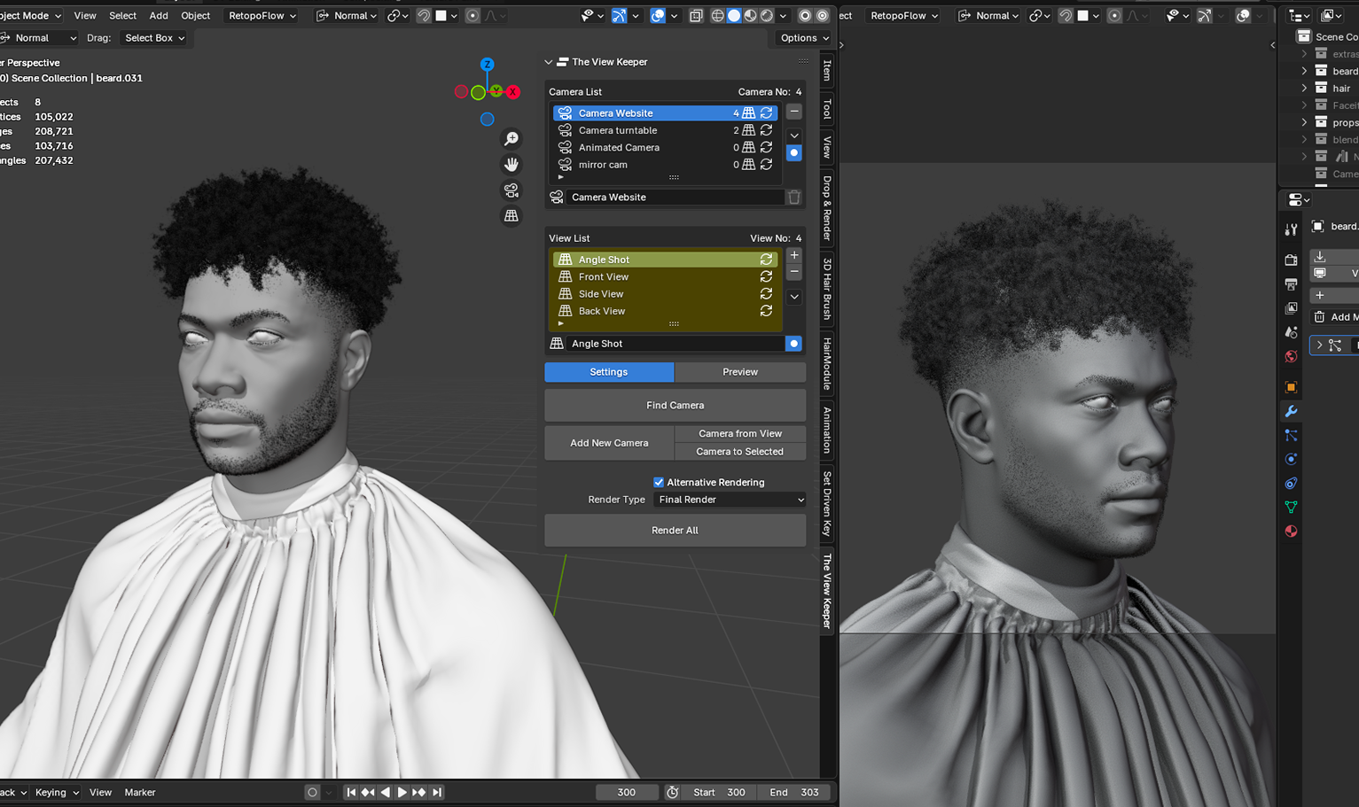 PixelHair Realistic 3d character curly afro taper 4c hair in Blender using Blender hair particle system
