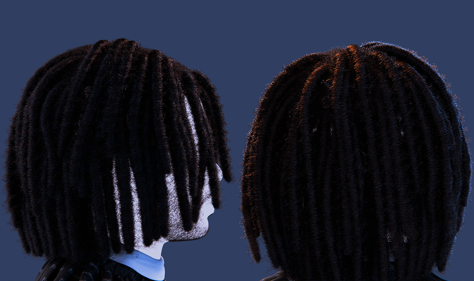PixelHair Realistic r Dreads 4c hair in Blender using Blender hair particle system