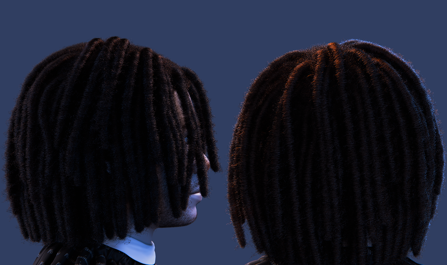 PixelHair Realistic r Dreads 4c hair in Blender using Blender hair particle system