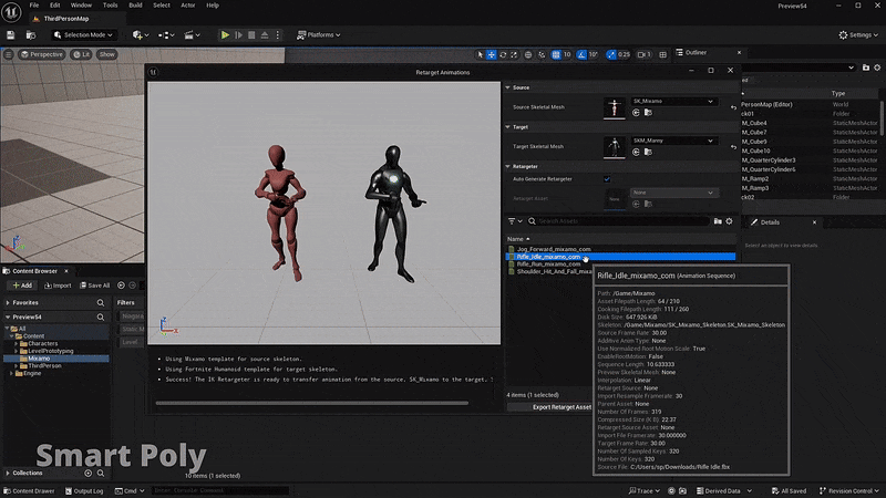 yelzkizi How to Retarget Any Animation in Unreal Engine: Mixamo, CC3, Daz3D, and Metahuman Workflow Guide
