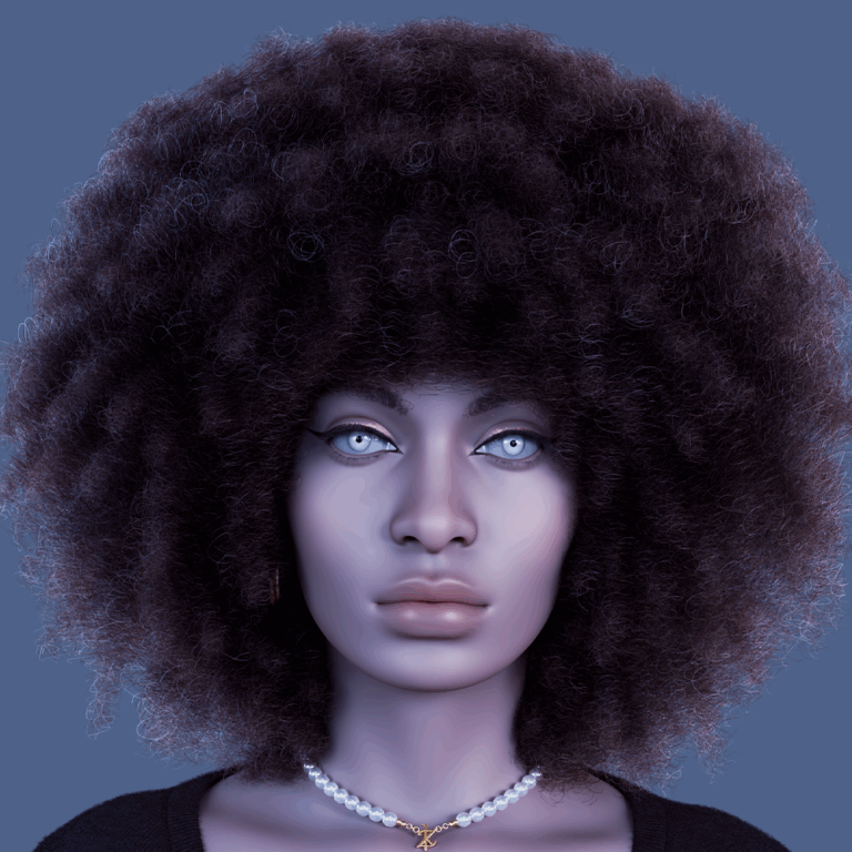 PixelHair Realistic female 3d character bob afro 4c hair in Blender using Blender hair particle system