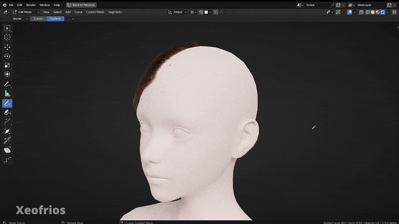 yelzkizi How to Create Realistic Hair Using the New Hair Tools, Geometry Nodes, and Hair Curves in Blender