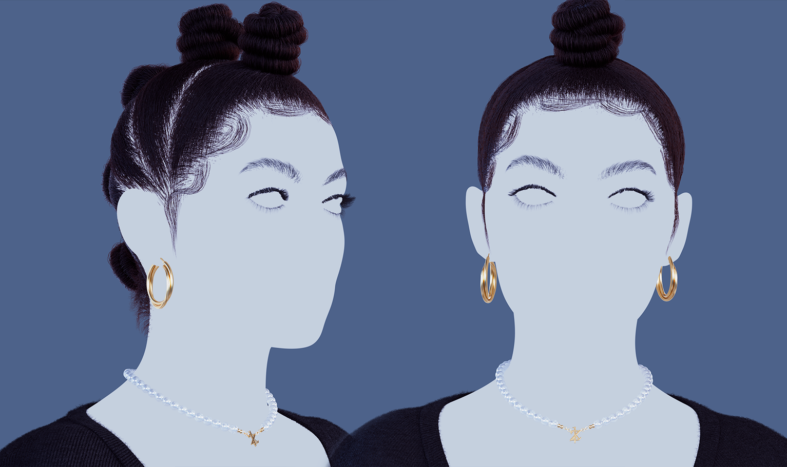 PixelHair Realistic female 3d charactermohawk knots 4c hair in Blender using Blender hair particle system