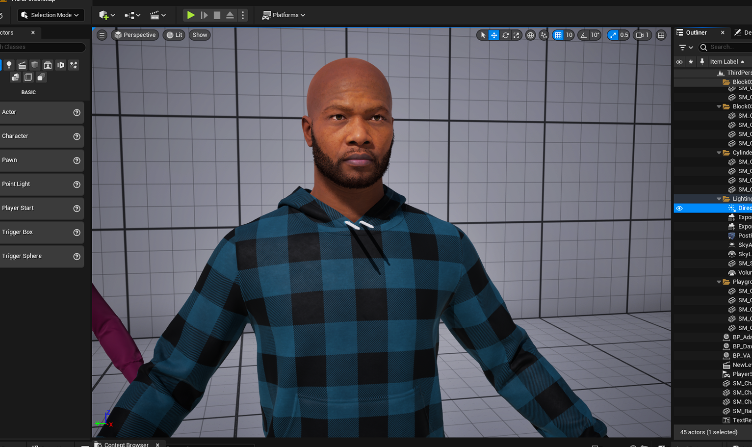 PixelHair Realistic 3d character full stubble beard on a metahuman in Unreal Engine 5 using Blender hair particle system