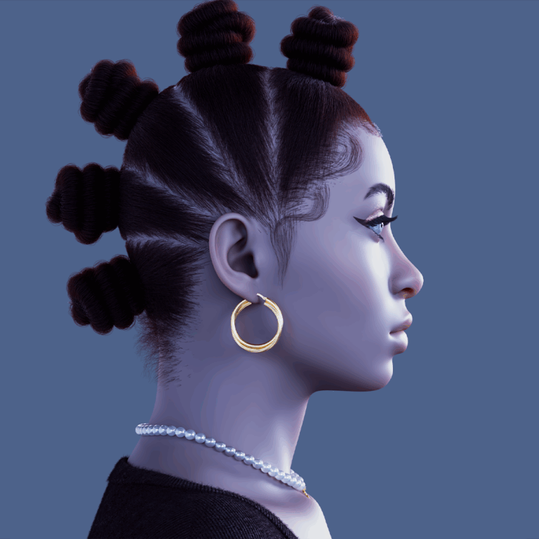 PixelHair Realistic female 3d charactermohawk knots 4c hair in Blender using Blender hair particle system