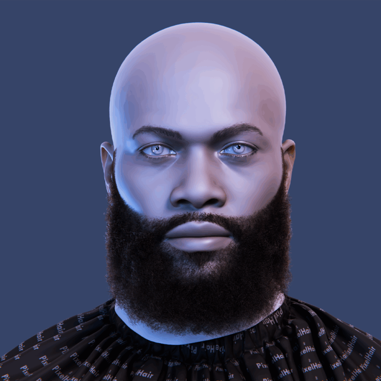 PixelHair ready-made 3D full big beard with in Blender using Blender hair particle system