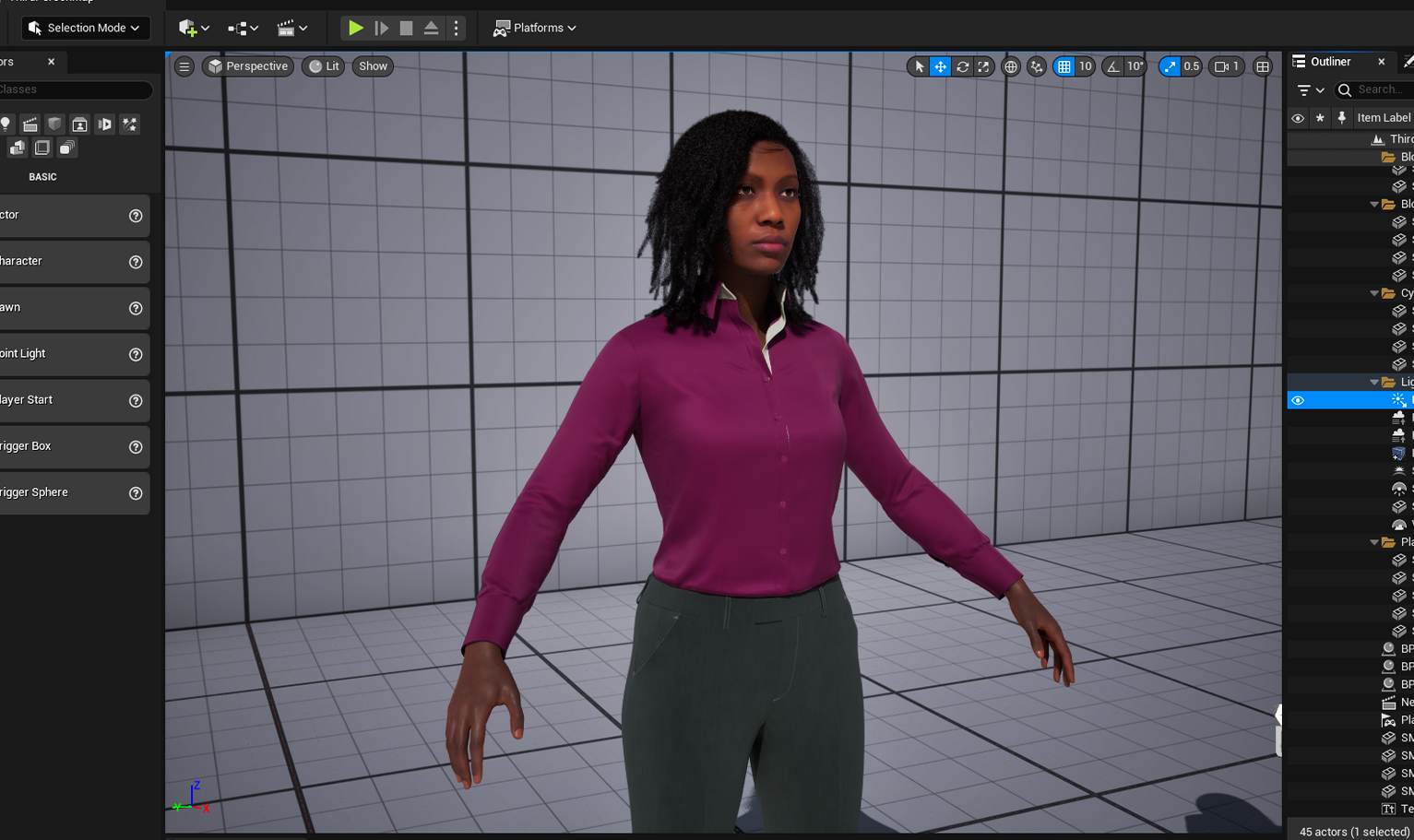 yelzkizi PixelHair Realistic female 3d character full dreads 4c hair on a metahuman in Unreal Engine 5 using Blender hair particle system