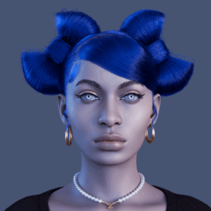 yelzkizi PixelHair Realistic female 3d character Cardi B Bow Tie weave 4c hair in Blender using Blender hair particle system