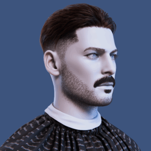 yelzkizi PixelHair Realistic male 3d character curly fade with middle parting 3d hair in Blender using Blender hair particle system