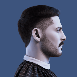 yelzkizi PixelHair Realistic male 3d character fade 3d hair in Blender using Blender hair particle system