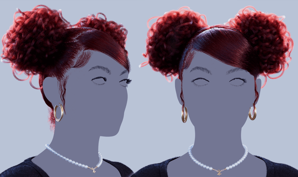The Most Efficient Way To Create 3D Ponytails In Blender Yelzkizi pixelhair realistic female 3d character cardi b red curly bun pigtail with bangs style 3d hair in blender using blender hair particle system
