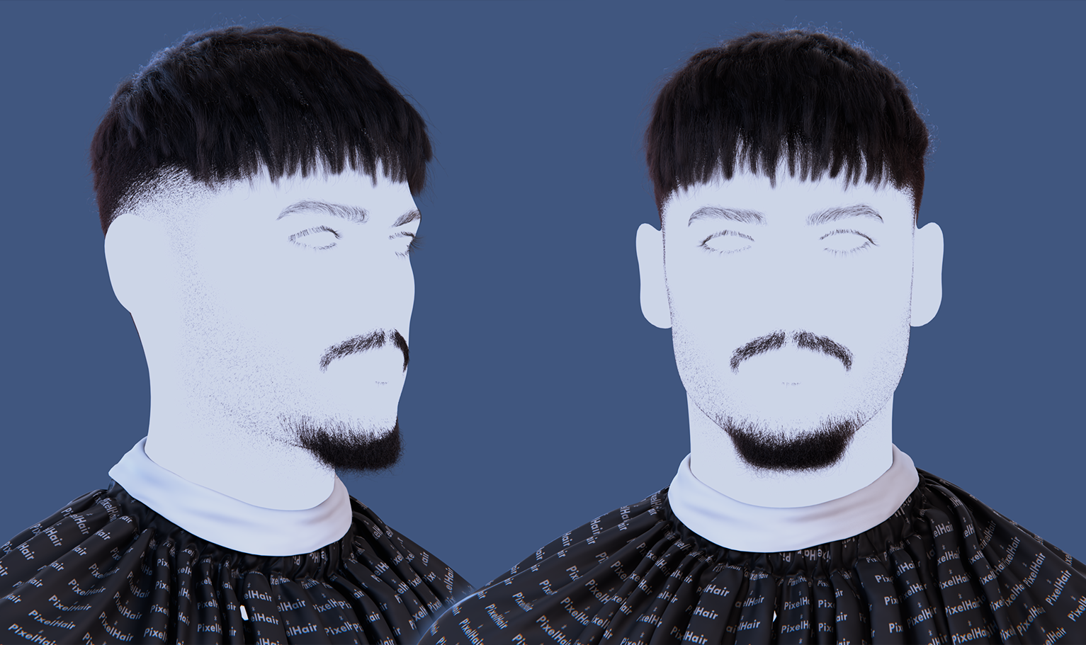 yelzkizi PixelHair Realistic Yeat French Crop Fade male 3d character 3d hair in Blender using Blender hair particle system