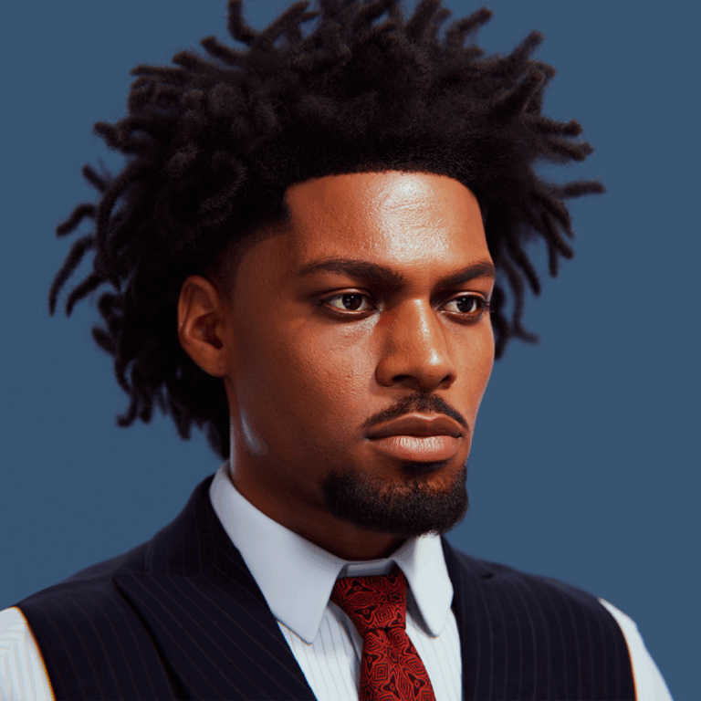 yelzkizi PixelHair Realistic male 3d character Afro Sponge Twists Dreads 3d hair in Blender using Blender hair particle system