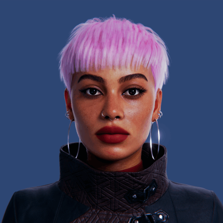 yelzkizi PixelHair Realistic female 3d character Pink Pixie Cut with Micro Fringe 3D Hair in Blender using Blender hair particle system