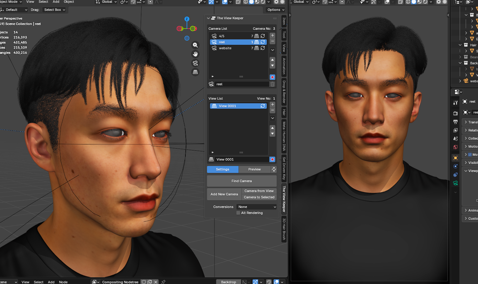 yelzkizi PixelHair Realistic Korean Two-Block Male 3d hair in Blender using Blender hair particle system