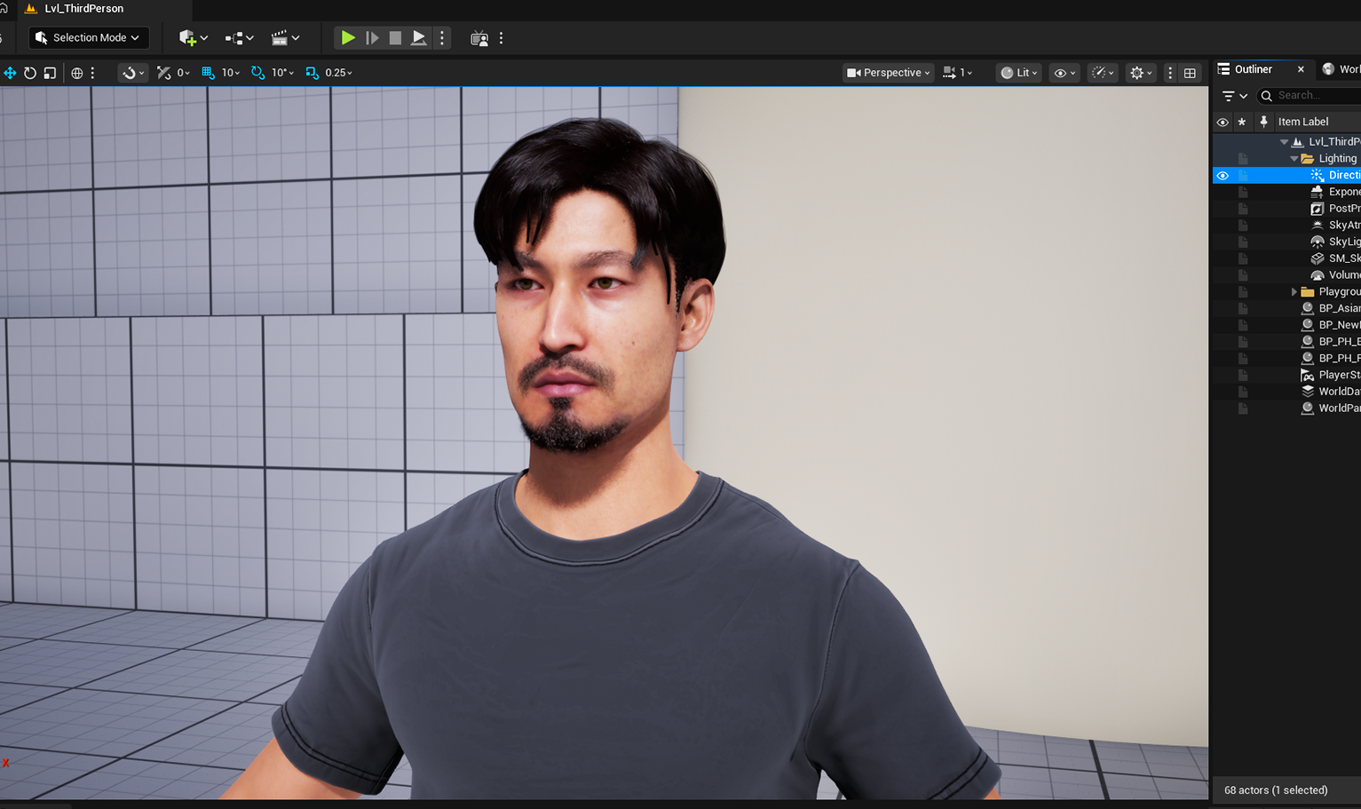 yelzkizi PixelHair Realistic male 3d character Korean Two-Block Male Hair 3d hair on a metahuman in Unreal engine