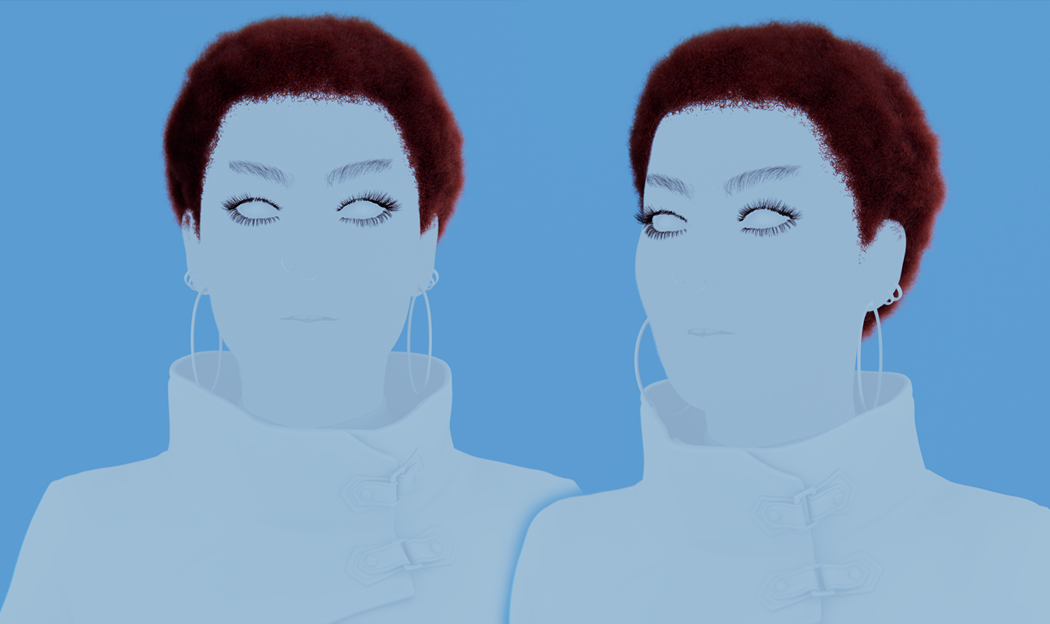 yelzkizi PixelHair Realistic female Realistic Short TWA Afro Groom 3d hair in Blender using Blender hair particle system