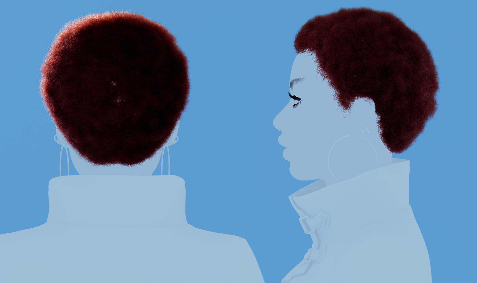 yelzkizi PixelHair Realistic female Realistic Short TWA Afro Groom 3d hair in Blender using Blender hair particle system