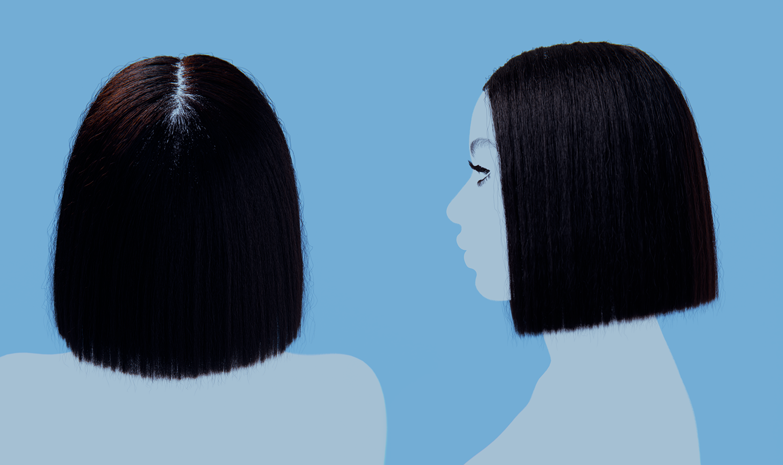 yelzkizi PixelHair Realistic female Blunt Bob 3d hair in Blender using Blender hair particle system