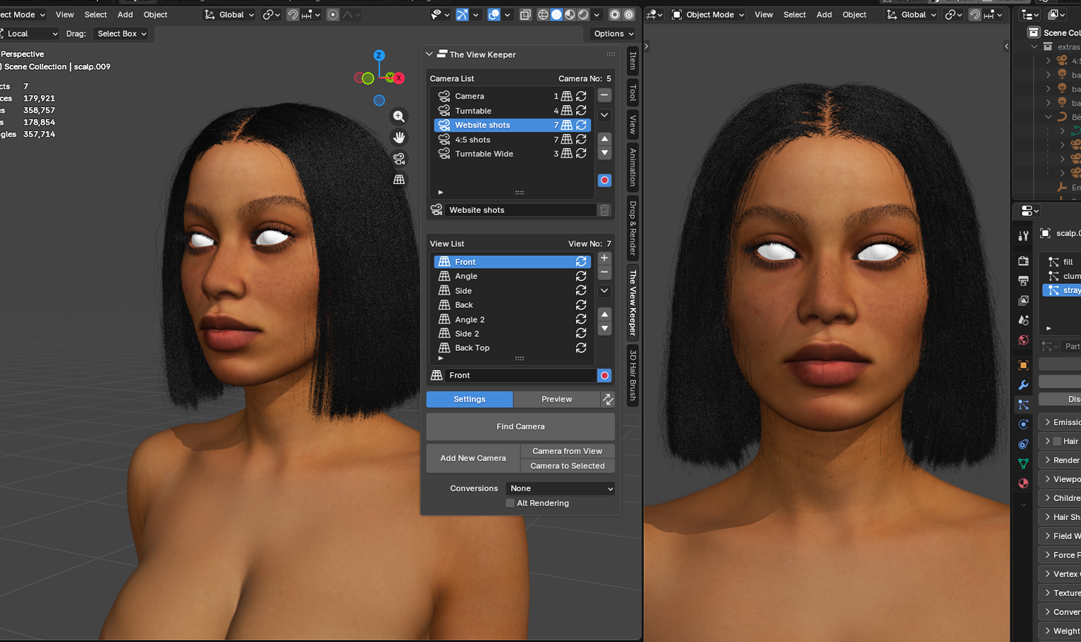 yelzkizi PixelHair Realistic female Blunt Bob 3d hair in Blender using Blender hair particle system